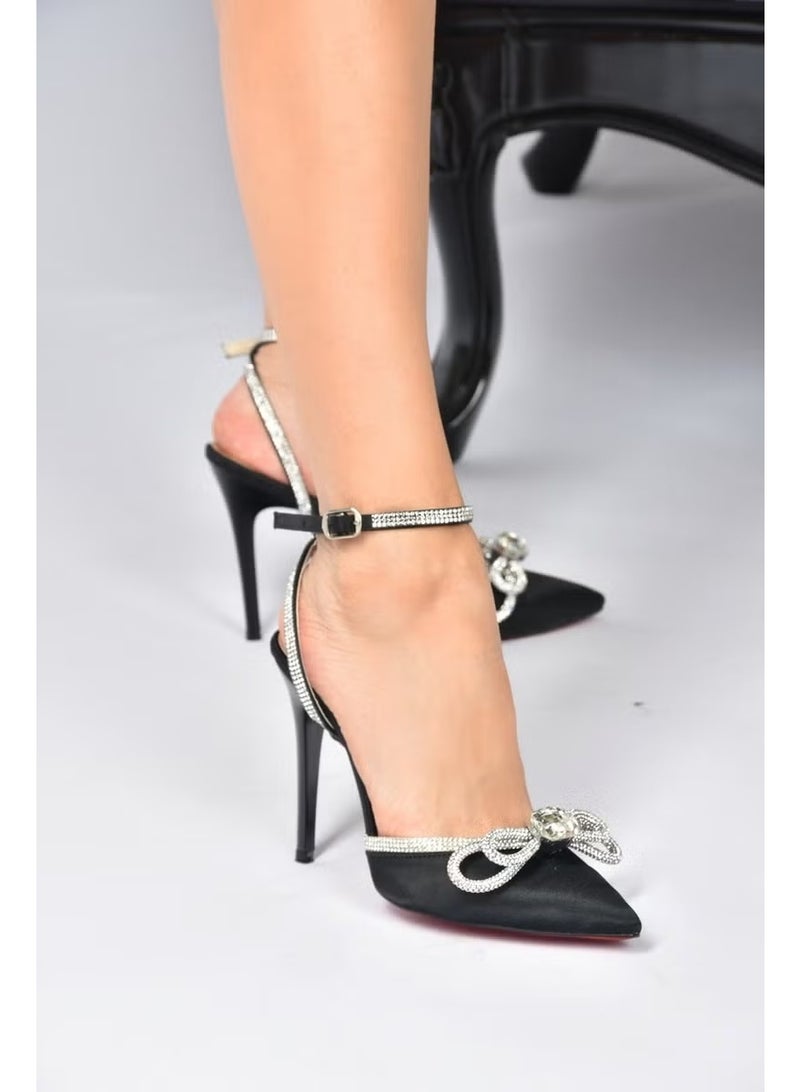 Fox Shoes أحذية نسائية بكعب من القماش الأسود K654051204 - Image 2